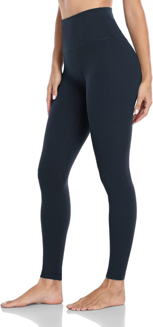 Essential Full Length Yoga Leggings, High Waisted Compression Pants 28''