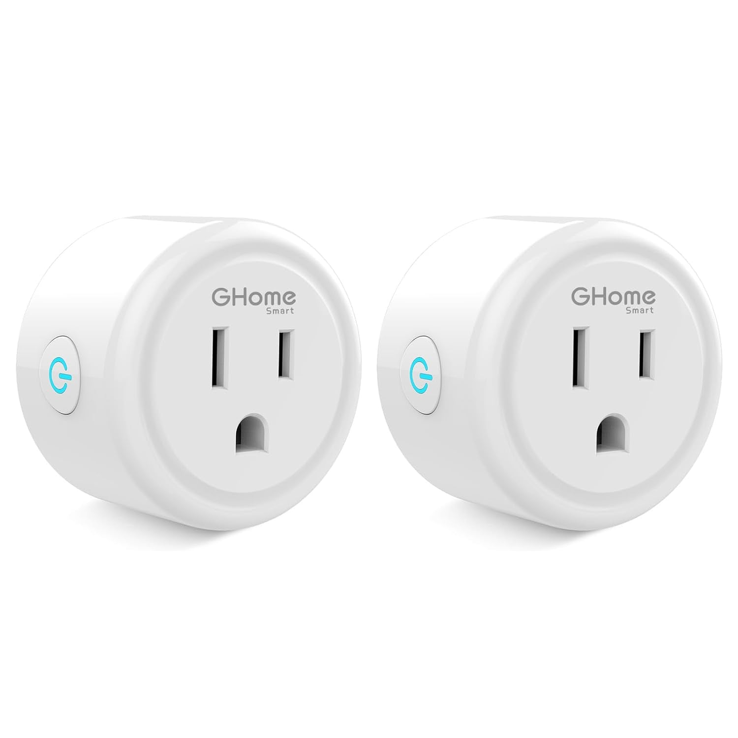Smart Mini Plug Compatible with Alexa and Google Home, Wifi Outlet Socket Remote Control with Timer Function, Only Supports 2.4Ghz Network, No Hub Required, ETL FCC Listed (2 Pack), White