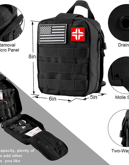 Load image into Gallery viewer, Survival Kit and First Aid Kit, 142Pcs Professional Survival Gear and Equipment with Molle Pouch, for Men Dad Husband Who Likes Camping Outdoor Adventure
