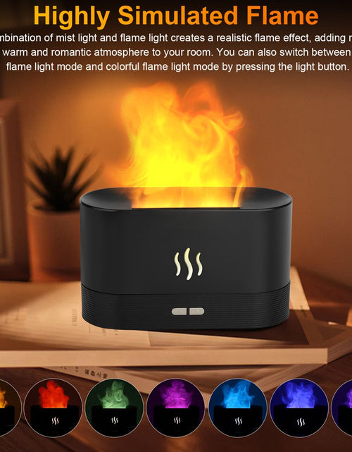 Load image into Gallery viewer, 180Ml Flame Air Humidifier Essential Oil Diffuser,  3D USB 7 Color Light Aroma Diffuser for Home, Office, Spa, Gym
