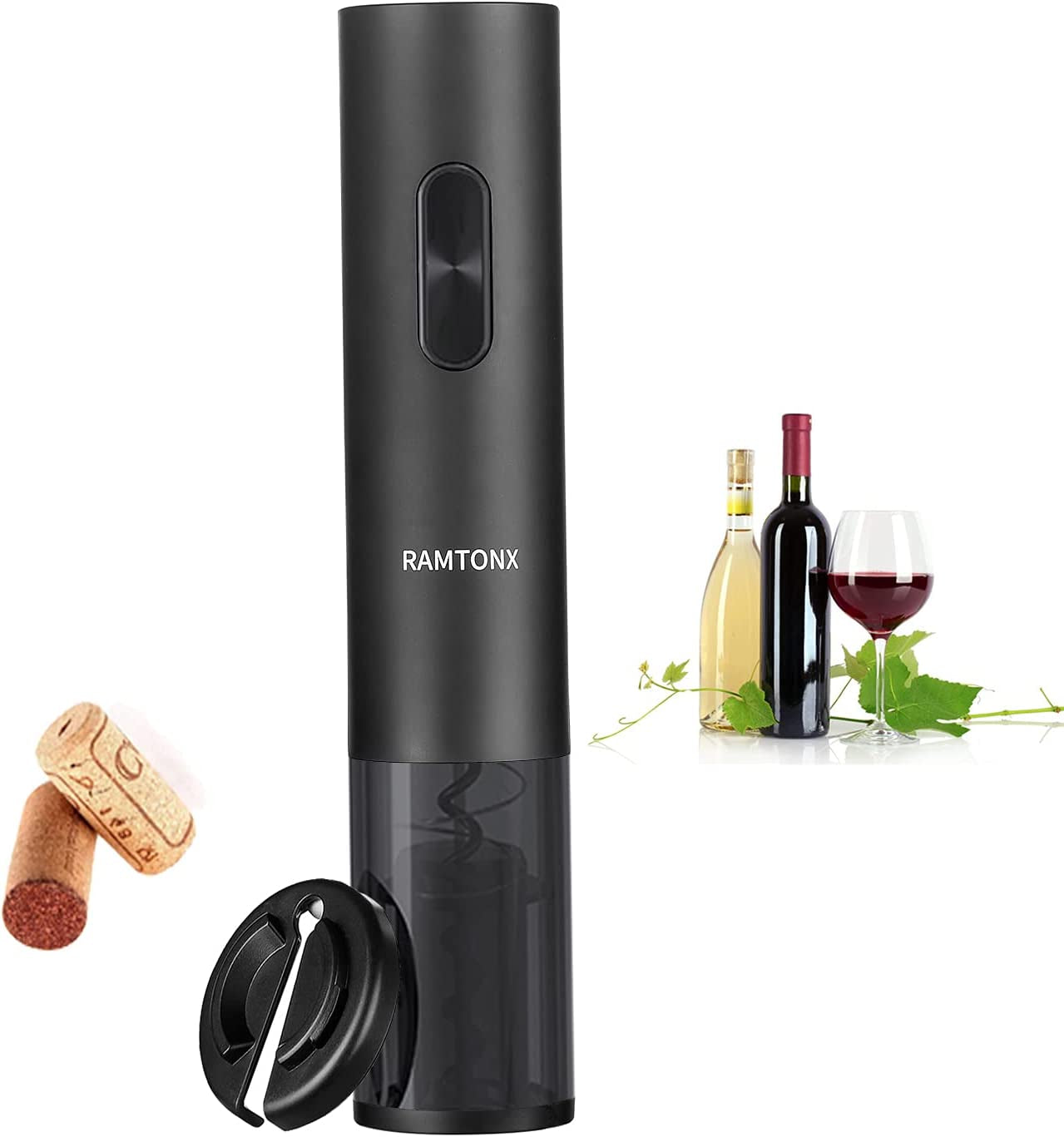 Electric Wine Bottle Opener, Battery Operated Wine Opener Corkscrew Set with Foil Cutter, Automatic Reusable Easy Carry Wine Opener Gift for Waiter Women as Bar Outdoor Kitchen Wine Accessories
