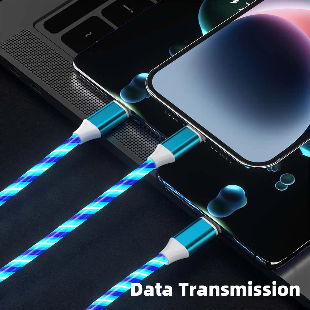 3In1 Data USB Cable for Iphone Fast Charger Charging Cable for Android Phone Type C Xiaomi Huawei Samsung Charger Wire for Ipad
