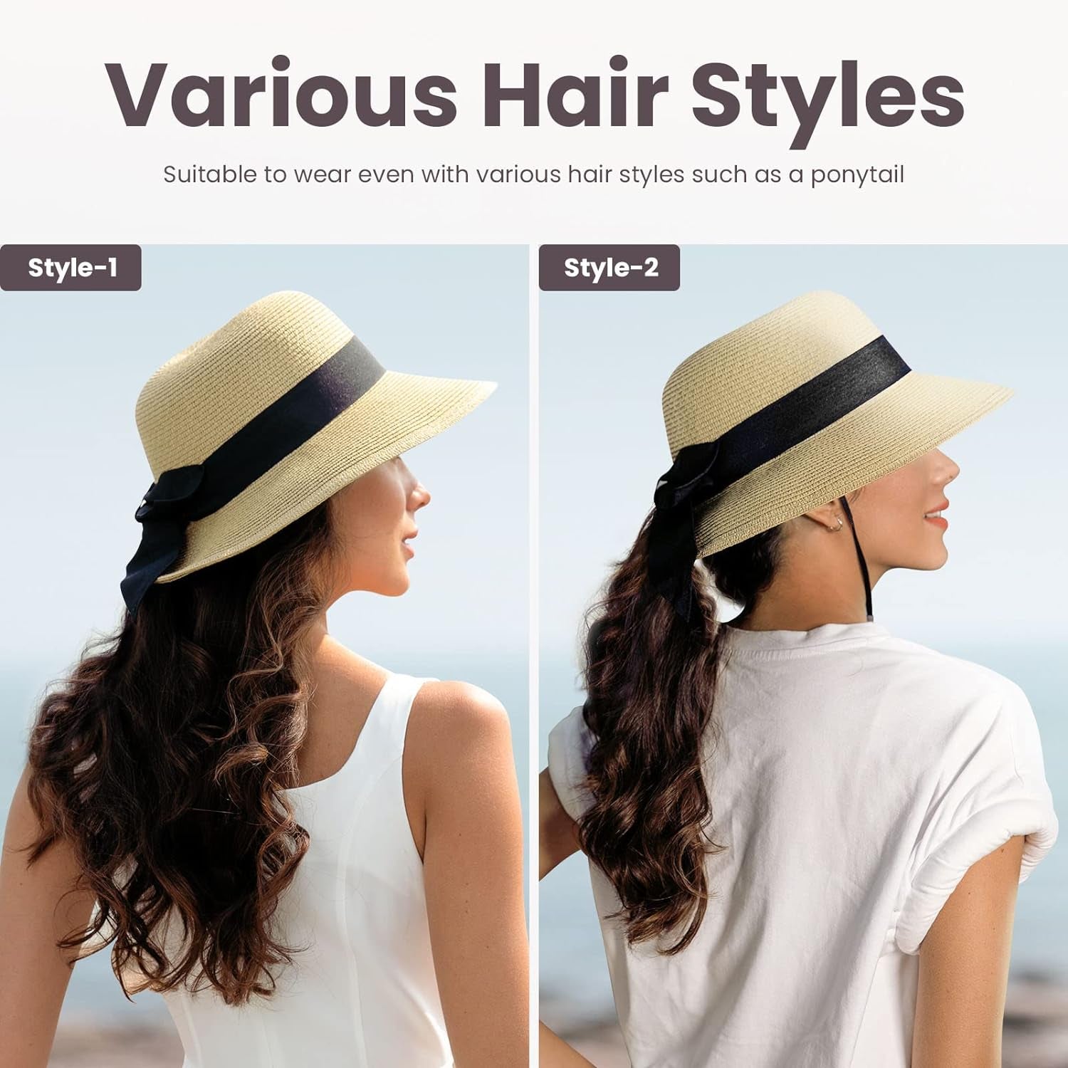 Sun Hats for Women UPF 50+ Women'S Lightweight Foldable/Packable Beach Sun Hat